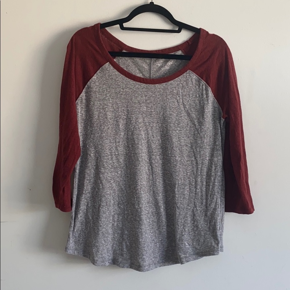 Red & Grey Raglan Shirt
